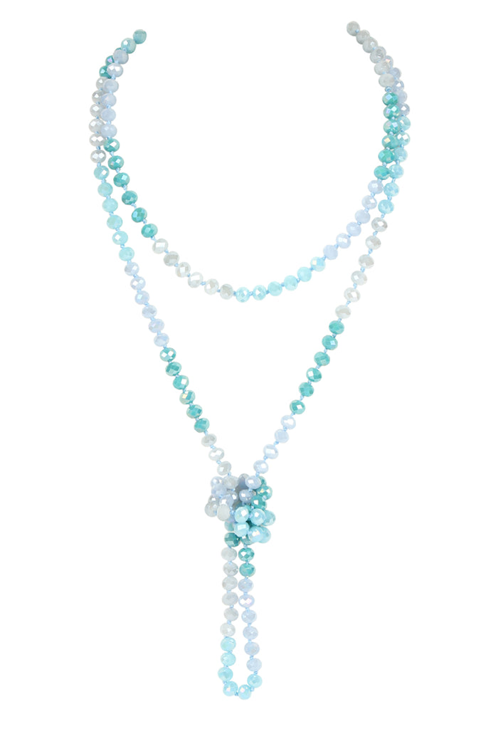 HDN2496 - MULTI TONE GLASS BEADS NECKLACE