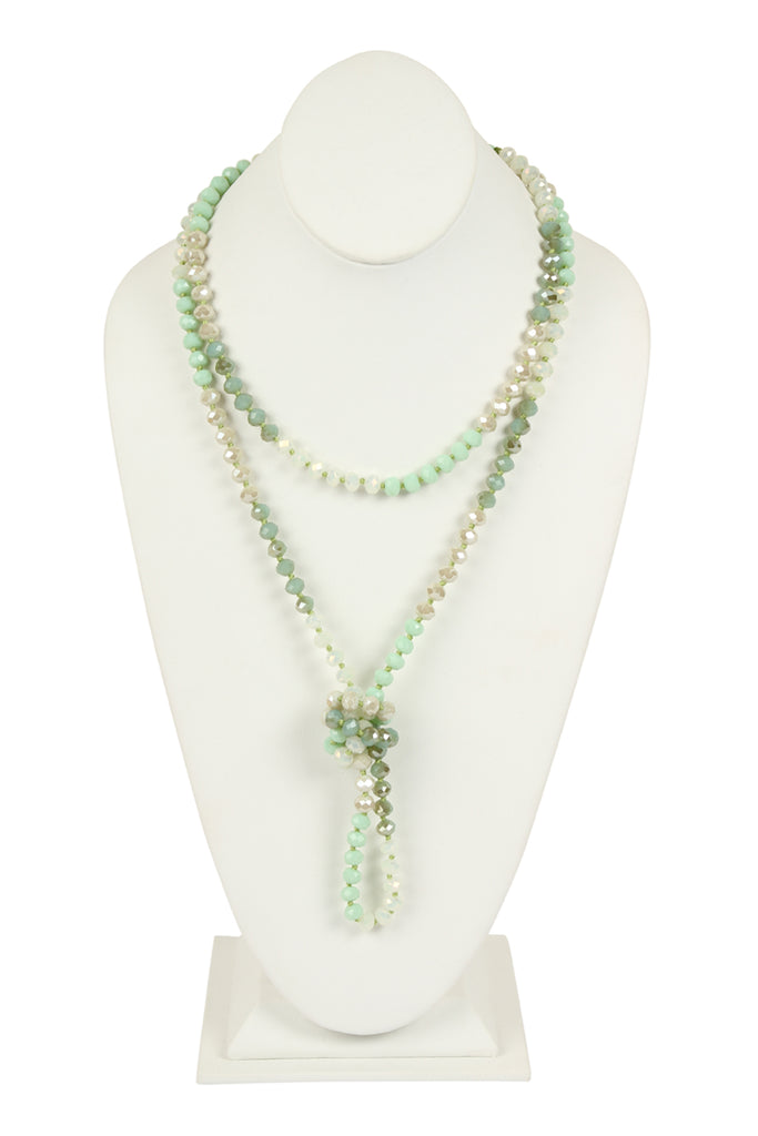 HDN2496 - MULTI TONE GLASS BEADS NECKLACE