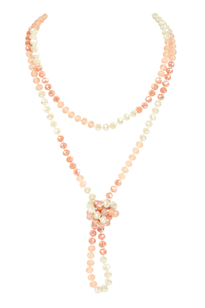 HDN2496 - MULTI TONE GLASS BEADS NECKLACE