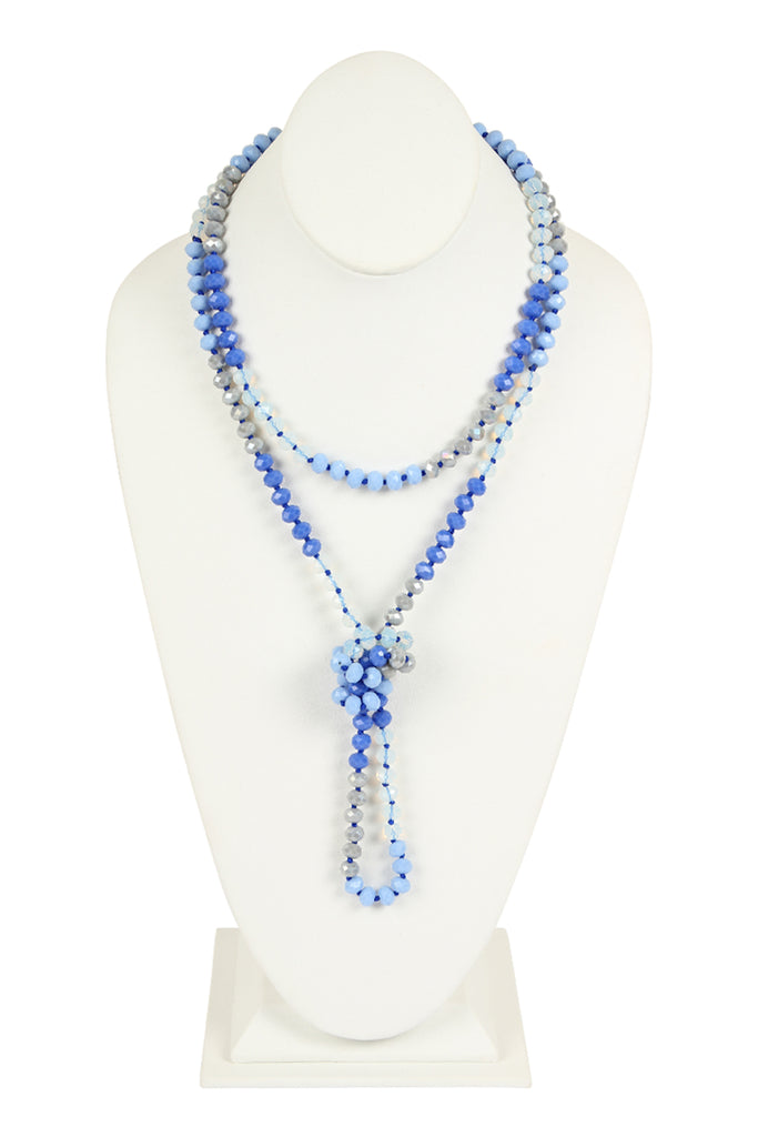 HDN2496 - MULTI TONE GLASS BEADS NECKLACE