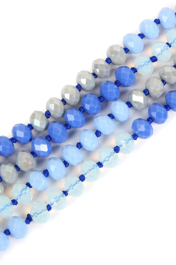 HDN2496 - MULTI TONE GLASS BEADS NECKLACE
