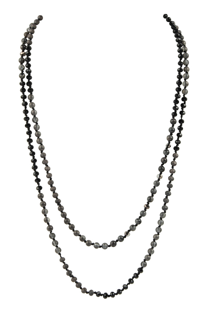 6MM TWO LINE MIXED BEADS NECKLACE