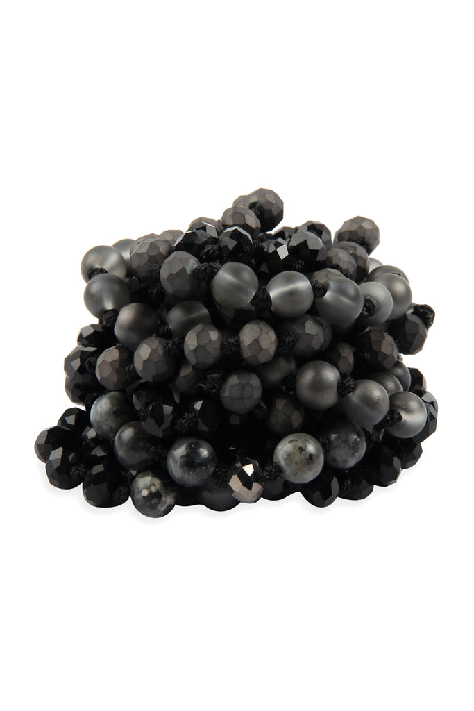 6MM TWO LINE MIXED BEADS NECKLACE