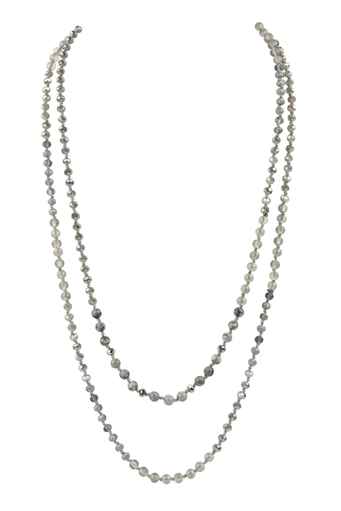 6MM TWO LINE MIXED BEADS NECKLACE