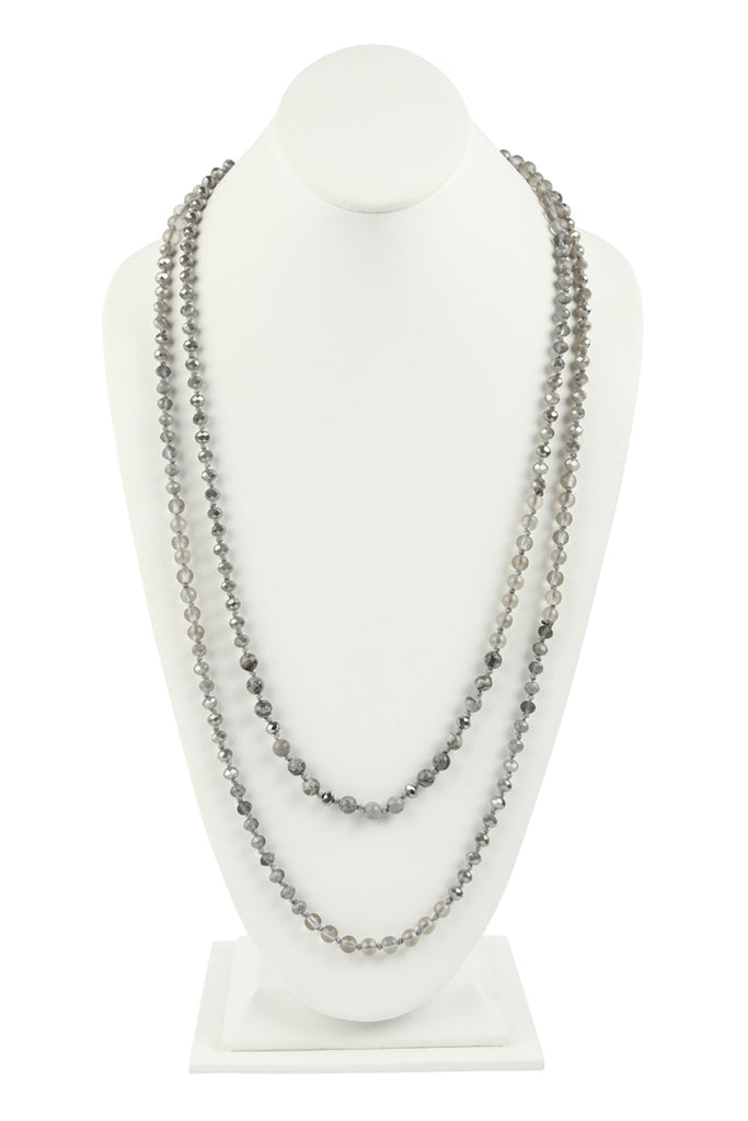6MM TWO LINE MIXED BEADS NECKLACE