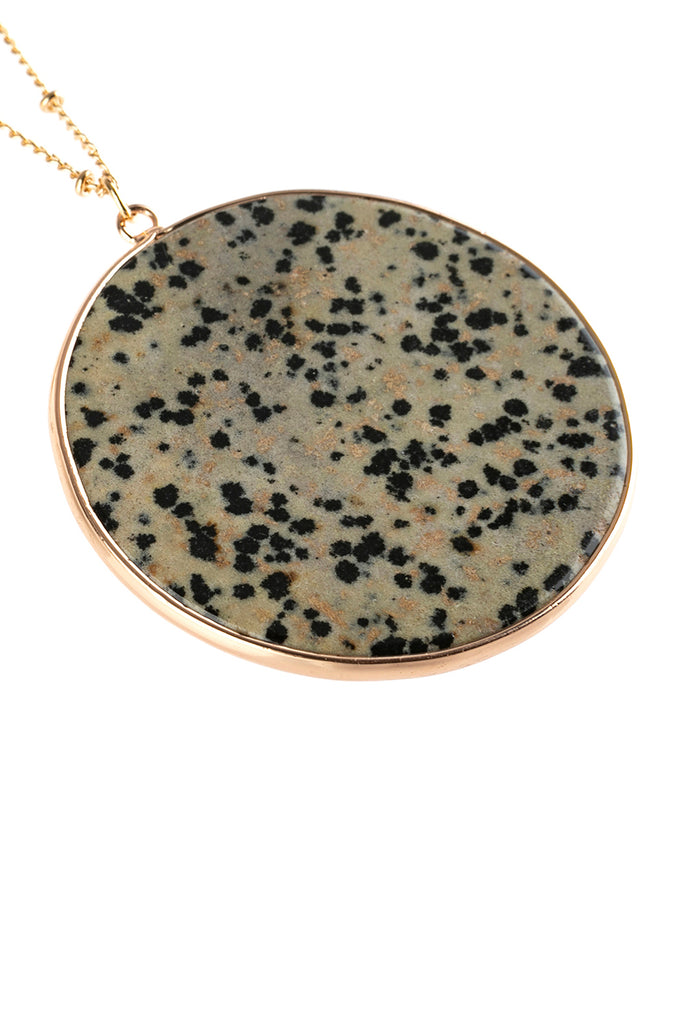 CIRCLE STONE PENDANT NECKLACE