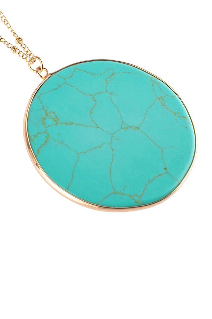 CIRCLE STONE PENDANT NECKLACE