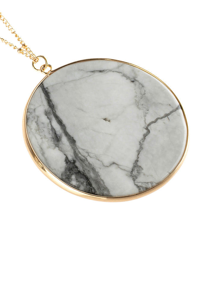 CIRCLE STONE PENDANT NECKLACE