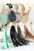NATURAL STONE TASSEL PENDANT NECKLACE