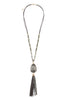 NATURAL STONE TASSEL PENDANT NECKLACE