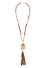 NATURAL STONE TASSEL PENDANT NECKLACE