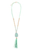 NATURAL STONE TASSEL PENDANT NECKLACE