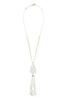 NATURAL STONE TASSEL PENDANT NECKLACE