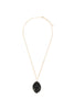 NATURAL STONE WRAP OVAL PENDANT CHAIN NECKLACE