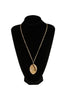 NATURAL STONE WRAP OVAL PENDANT CHAIN NECKLACE