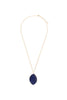 NATURAL STONE WRAP OVAL PENDANT CHAIN NECKLACE