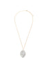 NATURAL STONE WRAP OVAL PENDANT CHAIN NECKLACE