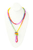 RAINBOW HAND KNOTTED RONDELLE BEADS NECKLACE