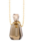 HDN2930 - NATURAL STONE ROUNDED CRYSTAL PERFUME BOTTLE NECKLACE WITH BOX