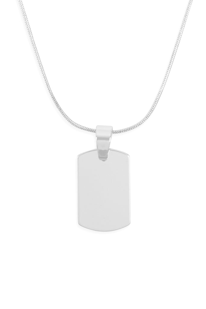HDN3127 - BLANK DOG TAG WITH LAYERED CHAIN NECKLACE