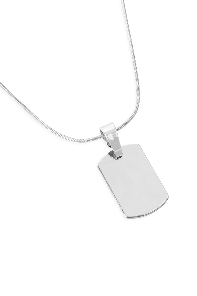 HDN3127 - BLANK DOG TAG WITH LAYERED CHAIN NECKLACE