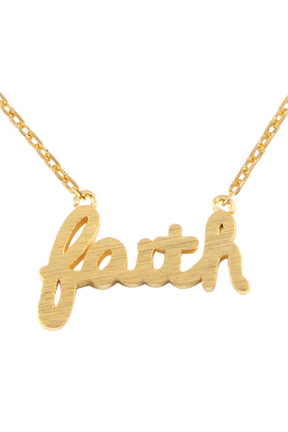 "BLESSED" CUT OUT LETTER BRASS PENDANT NECKLACE