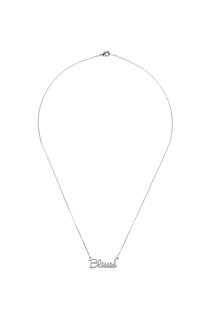 Cast "Blessed" Pendant Necklace