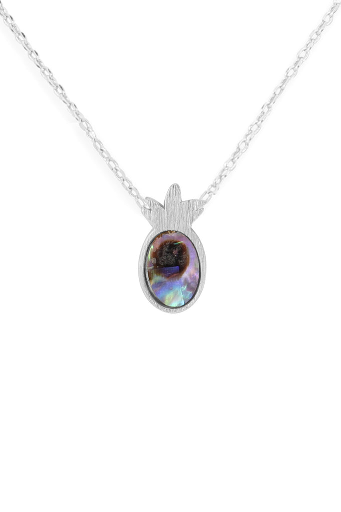 HDNEN609 - PINEAPPLE WITH ABALONE SHELL PENDANT NECKLACE