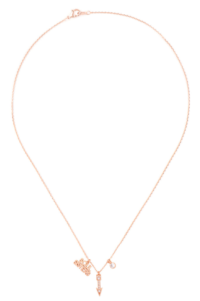 SOUL SISTERS ARROW CUBIC ZIRCONIA PENDANT NECKLACE
