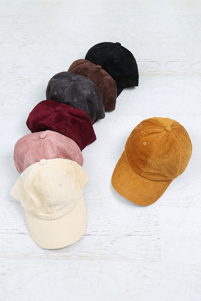 LINE TEXTURED COTTON CORDUROY FASHION CAP