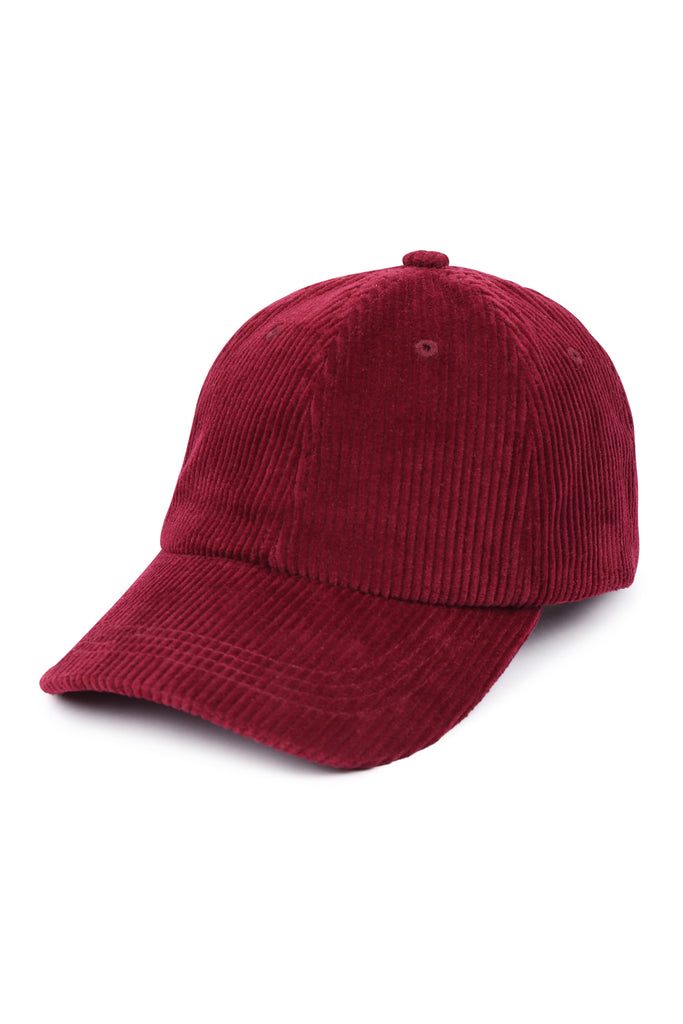 LINE TEXTURED COTTON CORDUROY FASHION CAP