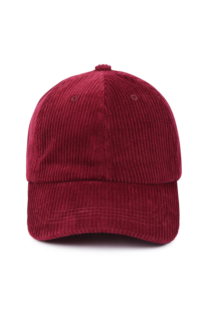 LINE TEXTURED COTTON CORDUROY FASHION CAP