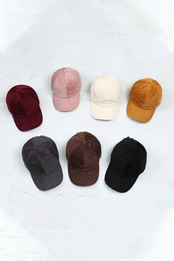 LINE TEXTURED COTTON CORDUROY FASHION CAP