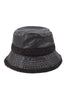 PU LEATHER WITH FUZZY FLEECE KNIT BUCKET HAT