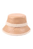 PU LEATHER WITH FUZZY FLEECE KNIT BUCKET HAT