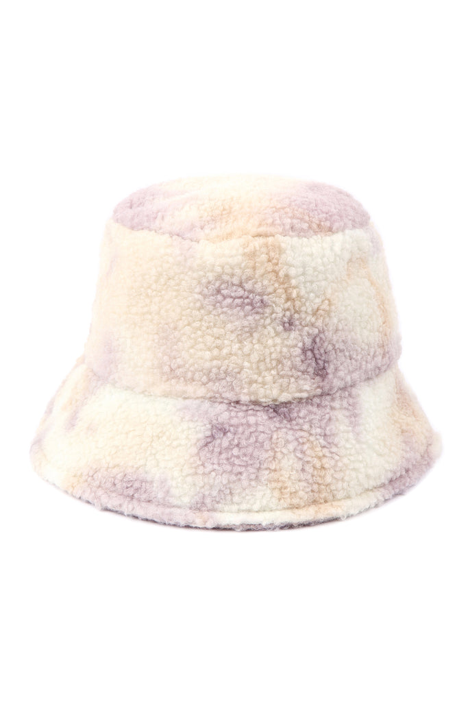 TIE DYE FUZZY FLEECE BUCKET HAT