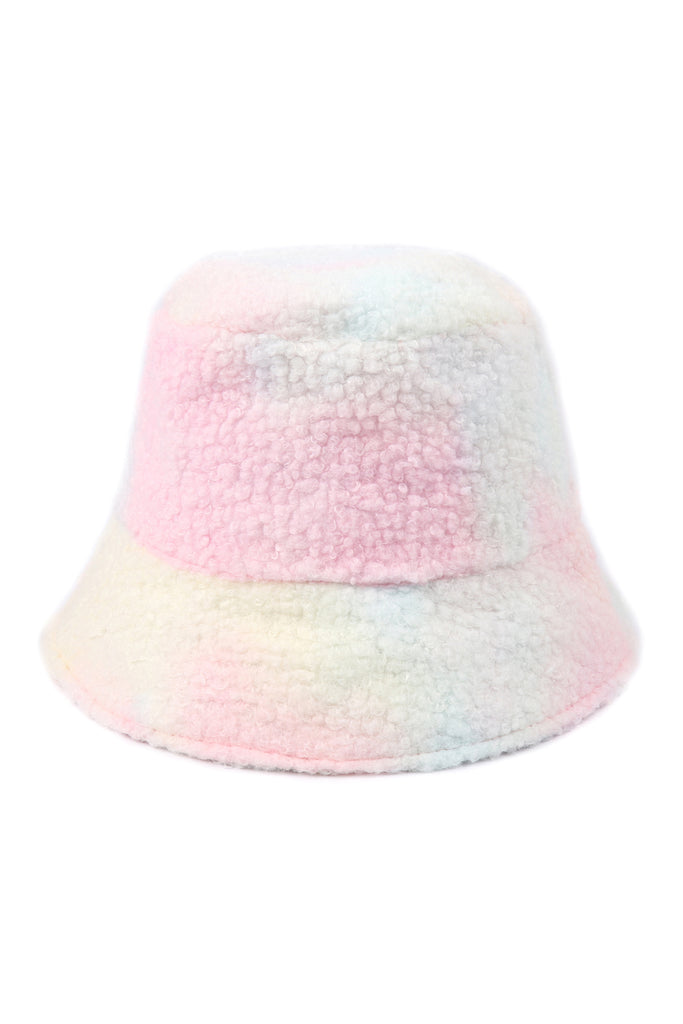 TIE DYE FUZZY FLEECE BUCKET HAT