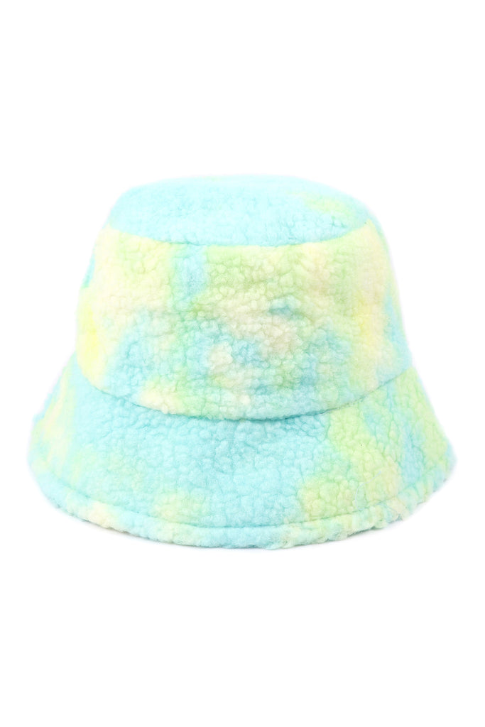 TIE DYE FUZZY FLEECE BUCKET HAT