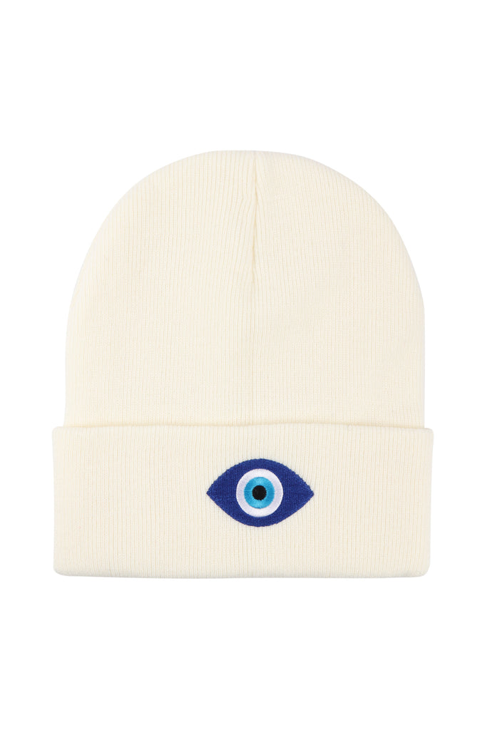 KNITTED BEANIE WTIH EVIL EYE