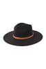 FASHION BRIM HAT W/ BREADED LEATHER STRAP