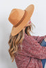 FASHION BRIM HAT W/ BREADED LEATHER STRAP