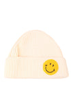 KNITTED BEANIE WITH SMILEY FACE