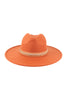 FELT FASHION BRIM HAT W/ LEATHER BRAIDED