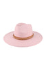 FELT FASHION BRIM HAT W/ LEATHER BRAIDED