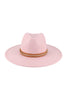 FELT FASHION BRIM HAT W/ LEATHER BRAIDED