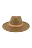 FELT FASHION BRIM HAT W/ LEATHER BRAIDED