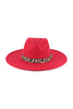 FELT FASHION BRIM HAT W/ LEOPARD ACCENT