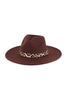 FELT FASHION BRIM HAT W/ LEOPARD ACCENT