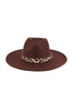 FELT FASHION BRIM HAT W/ LEOPARD ACCENT