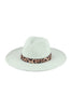 FELT FASHION BRIM HAT W/ LEOPARD ACCENT